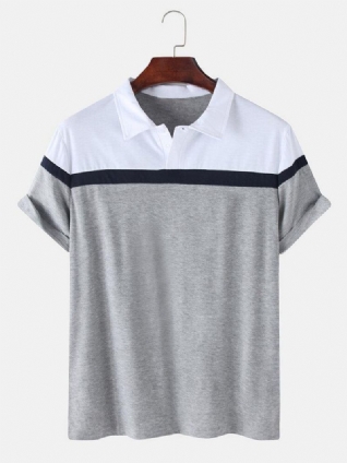 Chemises De Golf À Manches Courtes Pour Hommes Colorblock Casual Sport