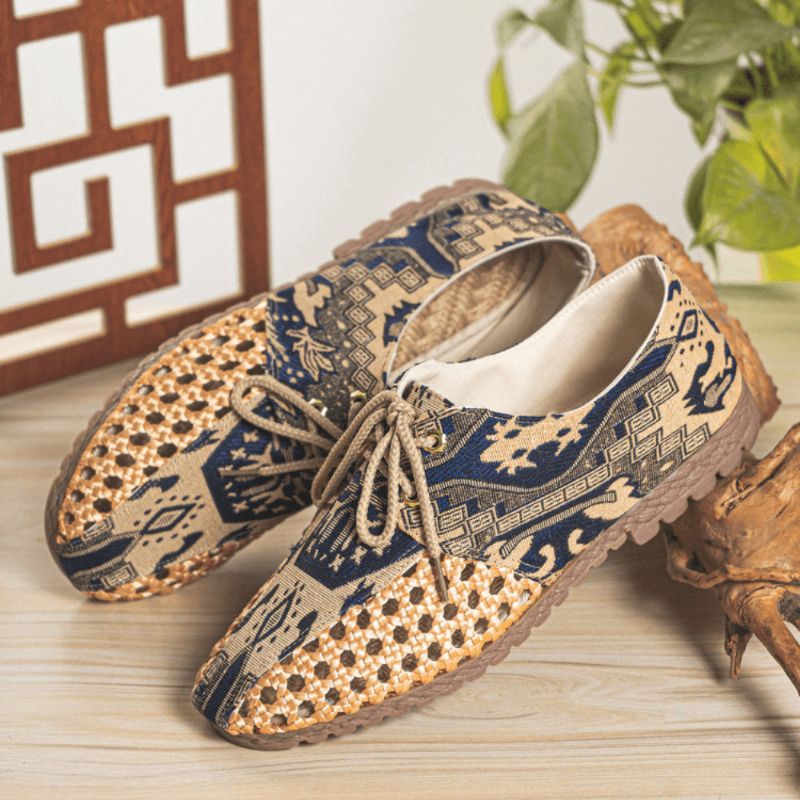 Chaussures En Toile Décontractées À Motif De Style Chinois Respirantes Et Respirantes Pour Hommes