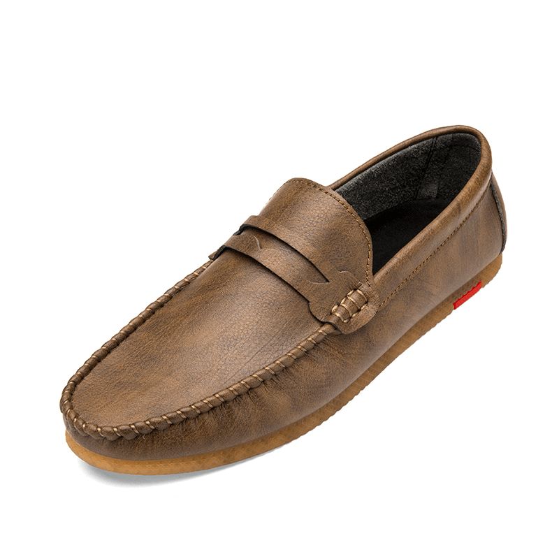 Hommes Microfibre Respirant Comfy Bottom À Enfiler Driving Mocassins Casual Chaussures En Cuir