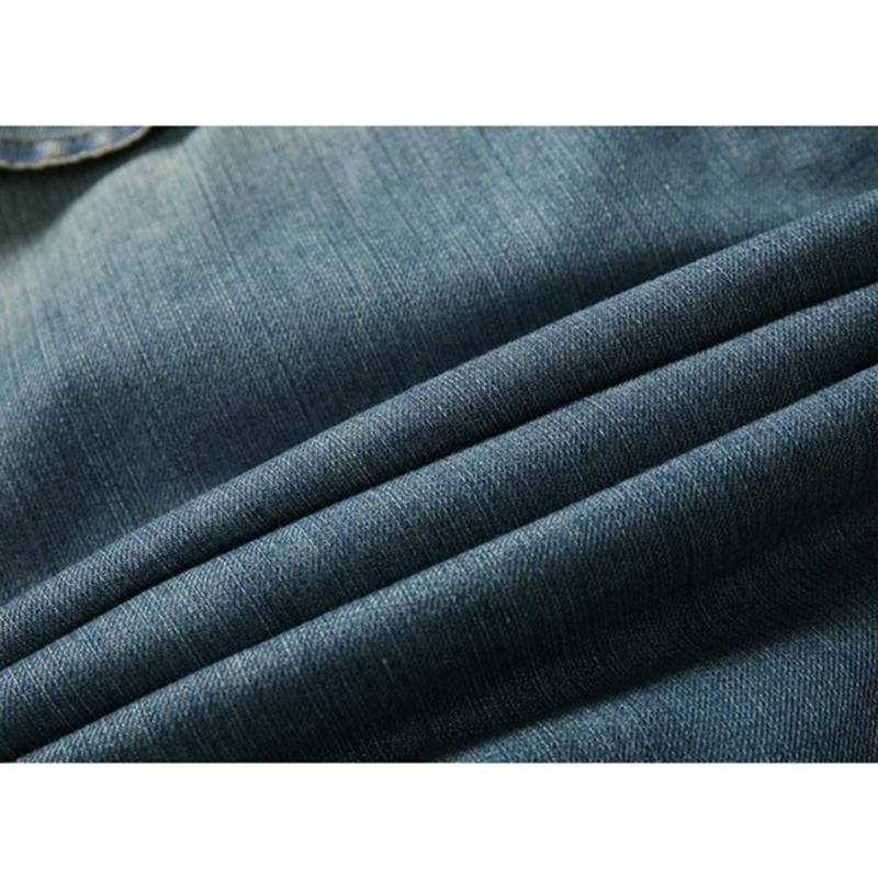 Mode Homme 100% Coton Poches Denim Polaire Épaissi Col Montant Veste Décontractée