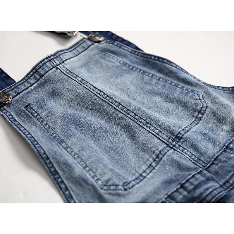 Denim Salopettes Bretelles Jeans Déchirés Pour Hommes