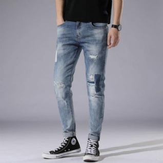 Jeans Trou Bleu Clair Pour Hommes