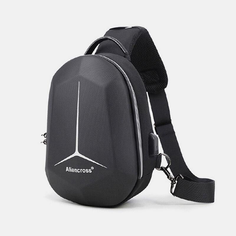 Hommes Grande Capacité Usb Charge Multi-couches Sac À Bandoulière Étanche Sac De Poitrine Sac À Bandoulière