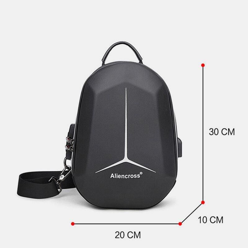 Hommes Grande Capacité Usb Charge Multi-couches Sac À Bandoulière Étanche Sac De Poitrine Sac À Bandoulière