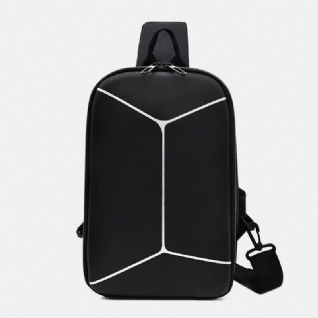 Hommes Nylon Usb Charge Casual Outdoor Brief Chest Bag Sac À Bandoulière