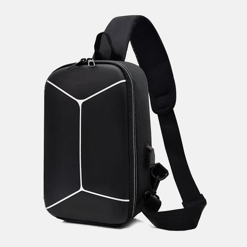 Hommes Nylon Usb Charge Casual Outdoor Brief Chest Bag Sac À Bandoulière