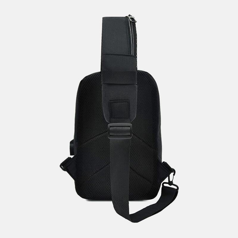 Hommes Nylon Usb Charge Casual Outdoor Brief Chest Bag Sac À Bandoulière