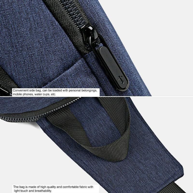 Hommes Oxford Étanche Grande Capacité Usb Chargement Poitrine Sac Messager Sac À Bandoulière