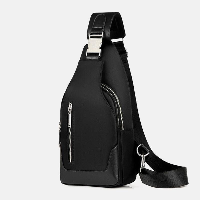 Hommes Oxford Usb Charge Étanche Décontracté Extérieur Sac À Bandoulière Sac De Poitrine Sac À Bandoulière