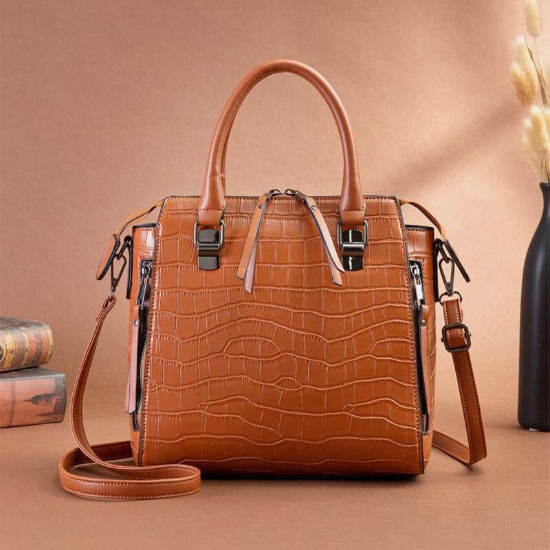 4 Pcs Vintage Croco Embossé Portefeuille Grande Capacité Pochette Sac À Main Sac À Bandoulière Sac À Bandoulière