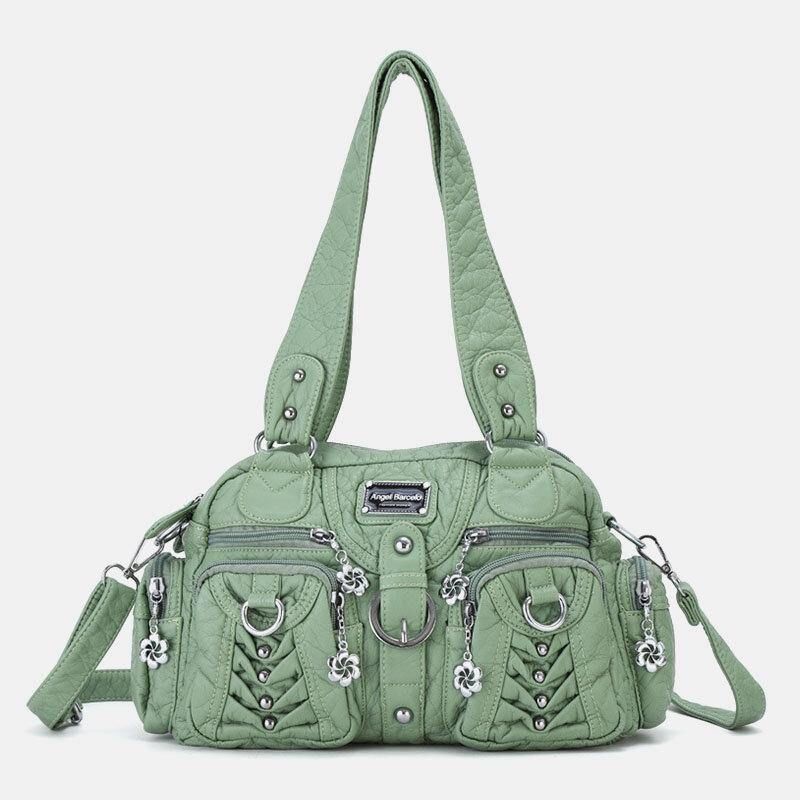 Angel Kiss Femmes En Cuir Pu Multi-porter Couleur Unie Mode Sac À Bandoulière Décontracté Sac À Bandoulière Sac À Main