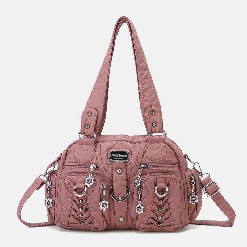 Angel Kiss Femmes En Cuir Pu Multi-porter Couleur Unie Mode Sac À Bandoulière Décontracté Sac À Bandoulière Sac À Main