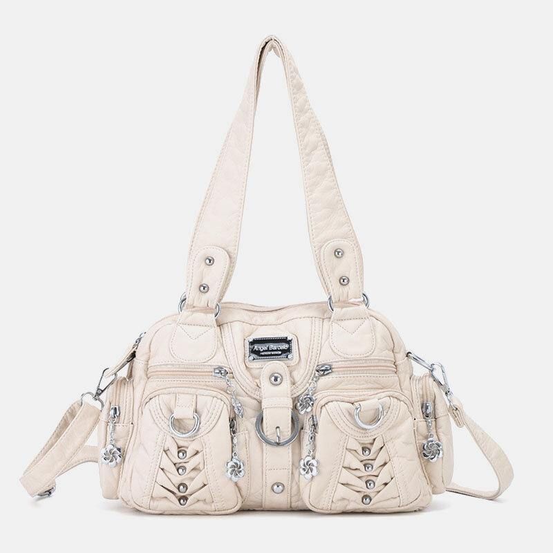 Angel Kiss Femmes En Cuir Pu Multi-porter Couleur Unie Mode Sac À Bandoulière Décontracté Sac À Bandoulière Sac À Main