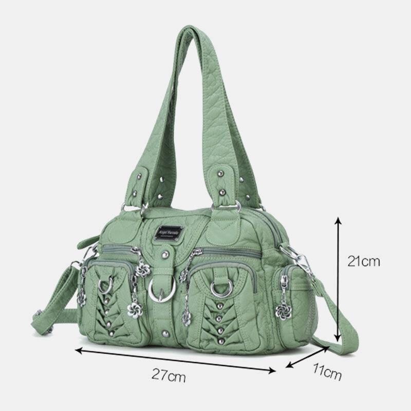 Angel Kiss Femmes En Cuir Pu Multi-porter Couleur Unie Mode Sac À Bandoulière Décontracté Sac À Bandoulière Sac À Main