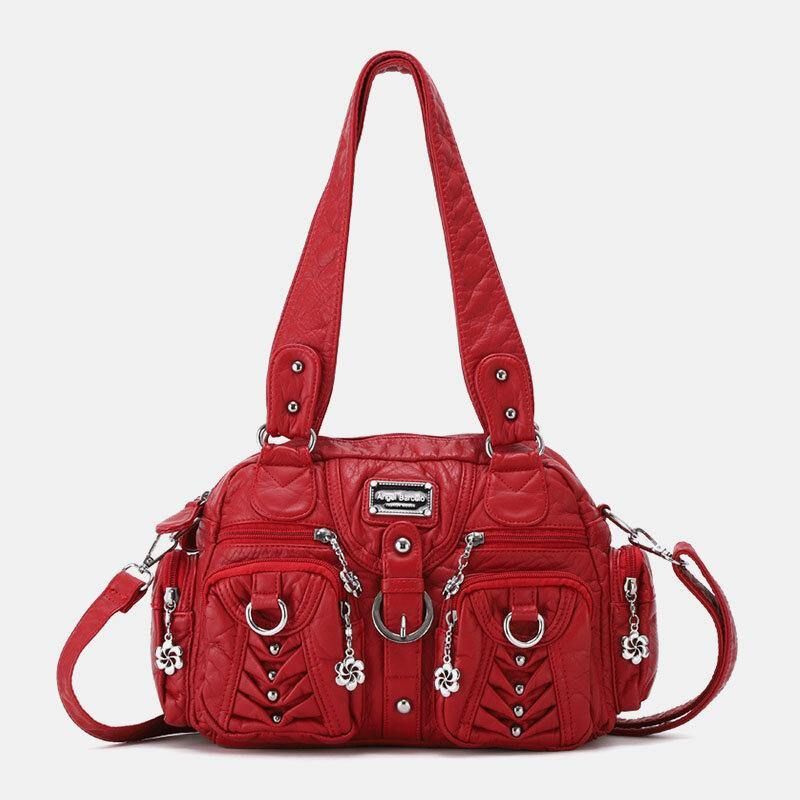 Angel Kiss Femmes En Cuir Pu Multi-porter Couleur Unie Mode Sac À Bandoulière Décontracté Sac À Bandoulière Sac À Main