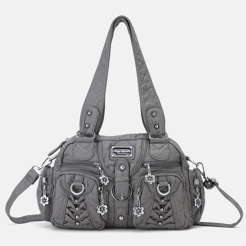 Angel Kiss Femmes En Cuir Pu Multi-porter Couleur Unie Mode Sac À Bandoulière Décontracté Sac À Bandoulière Sac À Main