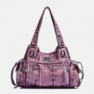 Angel Kiss Femmes Pu Cuir Multi-porter Solide Couleur Sac À Bandoulière Sac À Bandoulière Fourre-tout Sac À Main