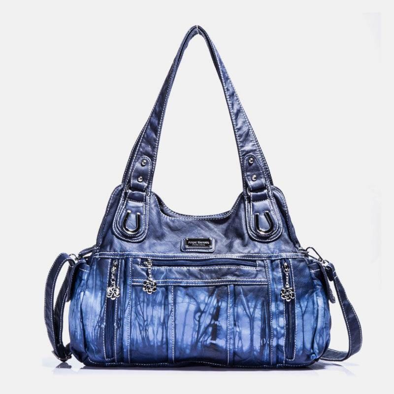 Angel Kiss Femmes Pu Cuir Multi-porter Solide Couleur Sac À Bandoulière Sac À Bandoulière Fourre-tout Sac À Main