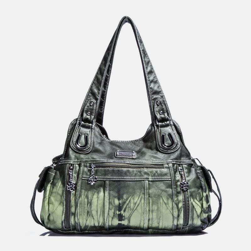 Angel Kiss Femmes Pu Cuir Multi-porter Solide Couleur Sac À Bandoulière Sac À Bandoulière Fourre-tout Sac À Main