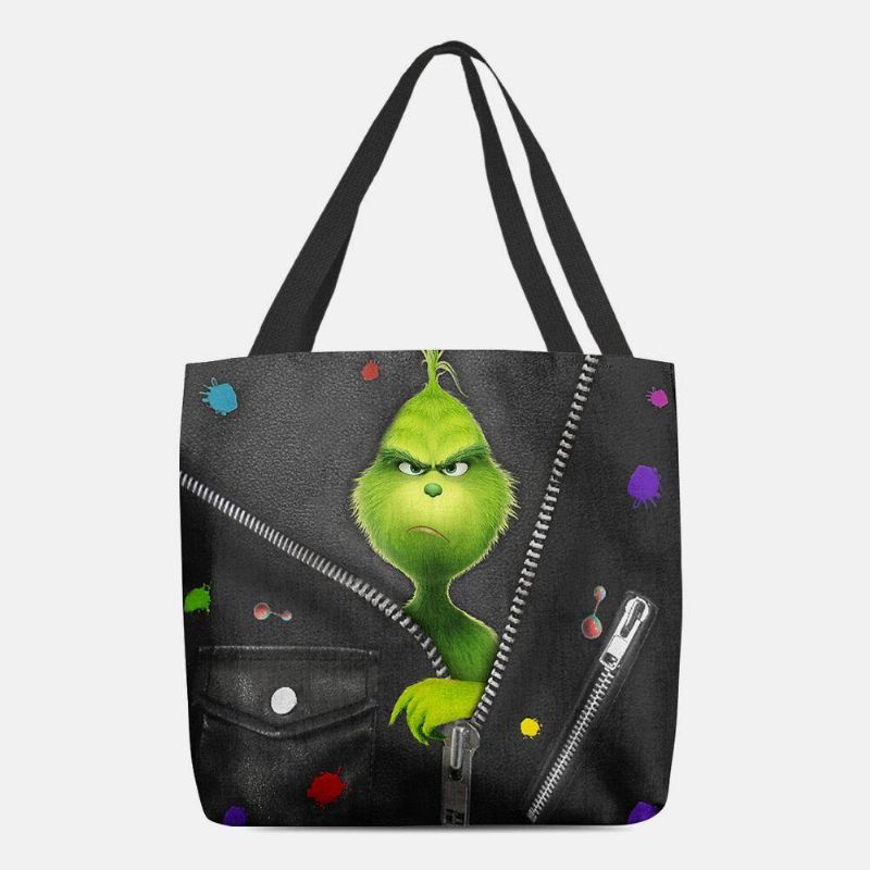 Femmes Feutre Mignon Dessin Animé Monstre Vert Motif Sac À Bandoulière Sac À Main Fourre-tout