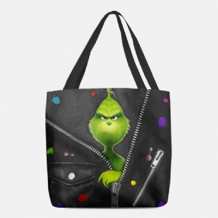 Femmes Feutre Mignon Dessin Animé Monstre Vert Motif Sac À Bandoulière Sac À Main Fourre-tout