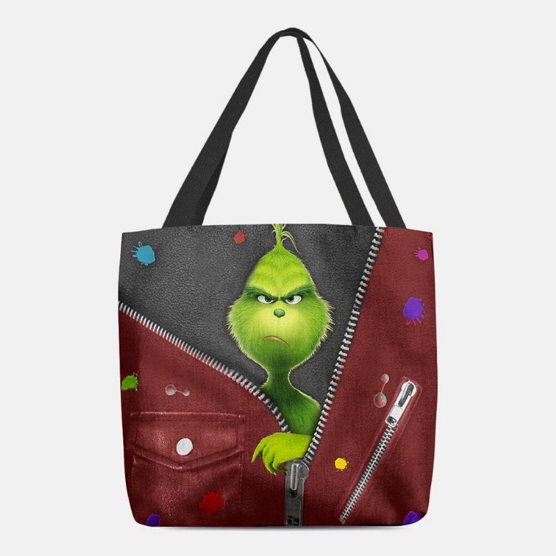 Femmes Feutre Mignon Dessin Animé Monstre Vert Motif Sac À Bandoulière Sac À Main Fourre-tout