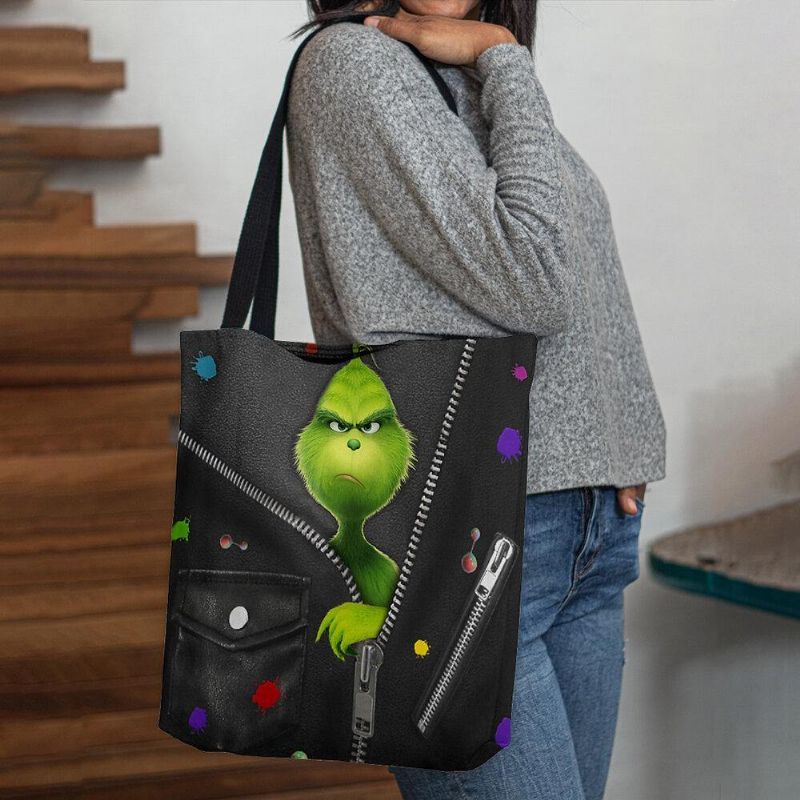 Femmes Feutre Mignon Dessin Animé Monstre Vert Motif Sac À Bandoulière Sac À Main Fourre-tout