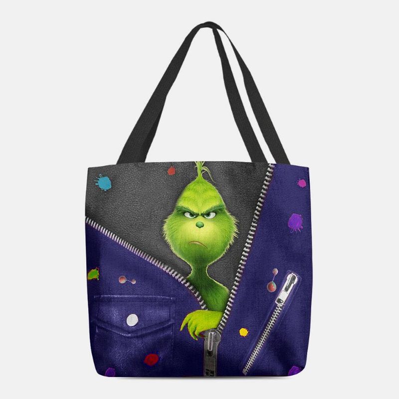 Femmes Feutre Mignon Dessin Animé Monstre Vert Motif Sac À Bandoulière Sac À Main Fourre-tout