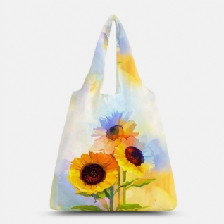 Femmes Nylon Tie Dye Tournesol Motif Imprimé Sac D'été Sac À Bandoulière Sac À Main Fourre-tout