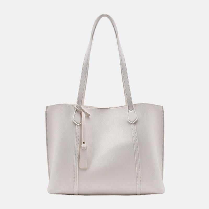 Femmes Pu Cuir Grande Capacité Casual Brief Tote Sac À Bandoulière Sac À Main