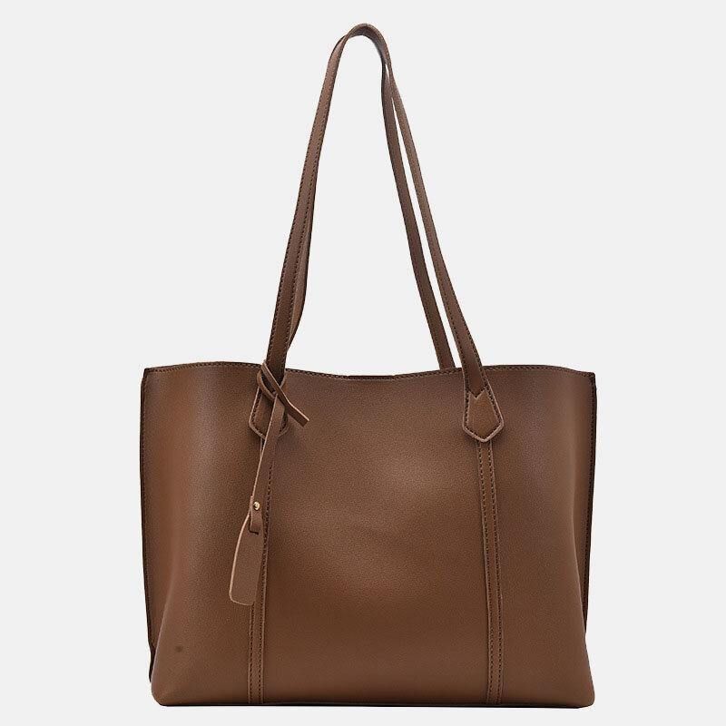 Femmes Pu Cuir Grande Capacité Casual Brief Tote Sac À Bandoulière Sac À Main