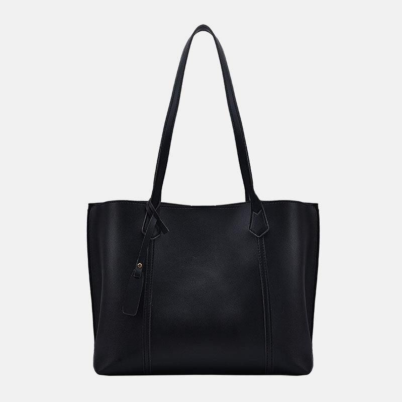 Femmes Pu Cuir Grande Capacité Casual Brief Tote Sac À Bandoulière Sac À Main