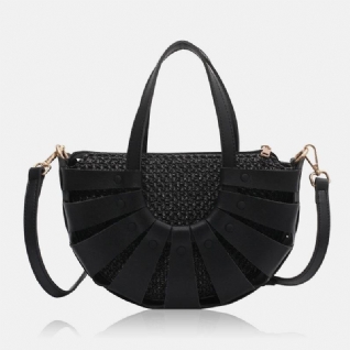 Femmes Pu Cuir Rivet Grande Capacité Creux Simple Sac À Main Sac À Bandoulière Sacs À Bandoulière Sac De Paille