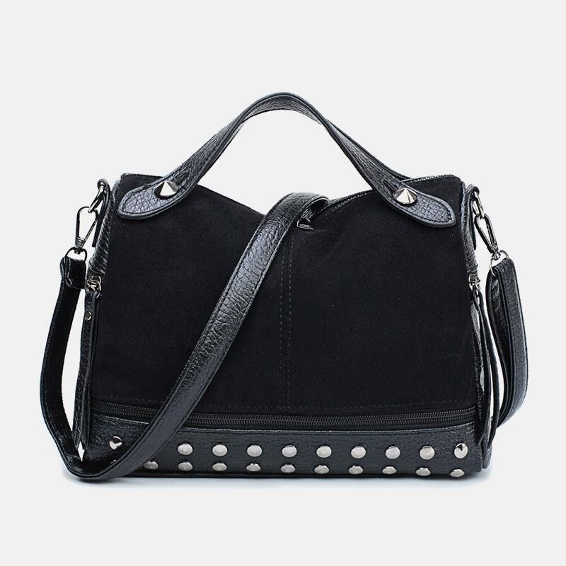 Femmes Rivet Vintage Pu Cuir Multifonction Fourre-tout Sac À Bandoulière Sac À Main Sac À Main