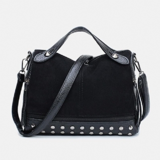 Femmes Rivet Vintage Pu Cuir Multifonction Fourre-tout Sac À Bandoulière Sac À Main Sac À Main