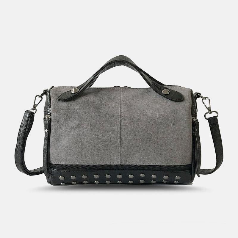 Femmes Rivet Vintage Pu Cuir Multifonction Fourre-tout Sac À Bandoulière Sac À Main Sac À Main