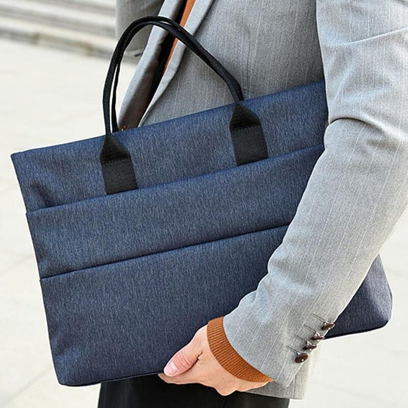 Hommes Toile Multi-couche Casual Business Outdoor Portable 13.3 Pouces Laptop Bag Sac À Main