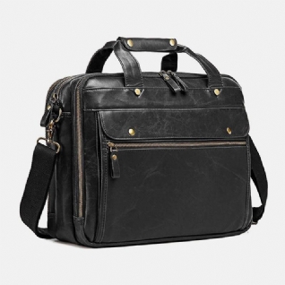 Hommes Vintage Multi-poches Messenger Sac À Main Sac À Bandoulière Pour Les Affaires