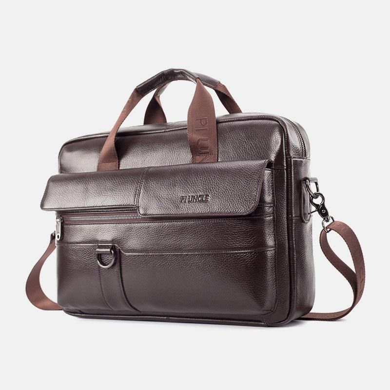 Sac À Main En Cuir Véritable De Grande Capacité Pour Hommes