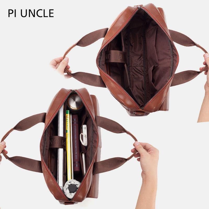 Sac À Main En Cuir Véritable De Grande Capacité Pour Hommes