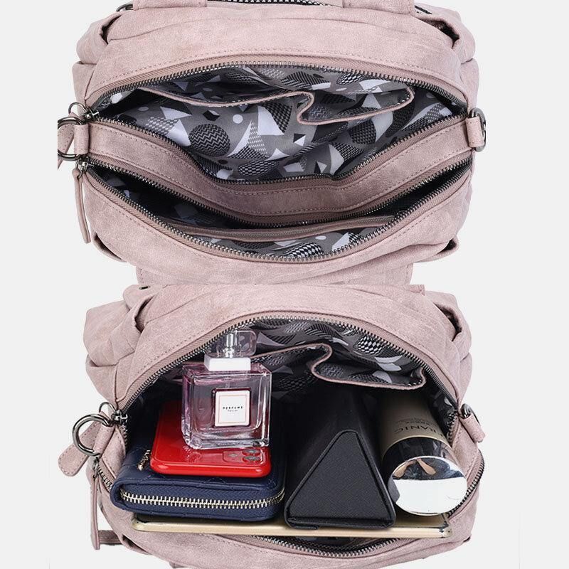 Sacs À Main Multi-poches Pour Femmes Sac À Bandoulière En Cuir Imperméable