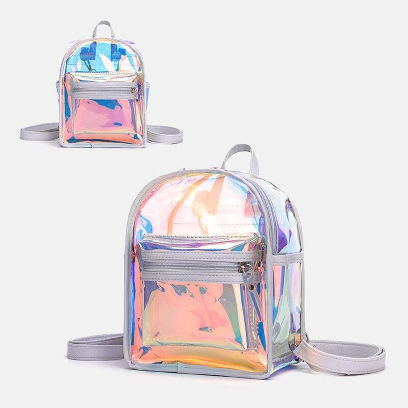 Femmes 2pcs Gelée Transparente Multi-porter Mini Sac À Dos Sac À Bandoulière Sac À Main