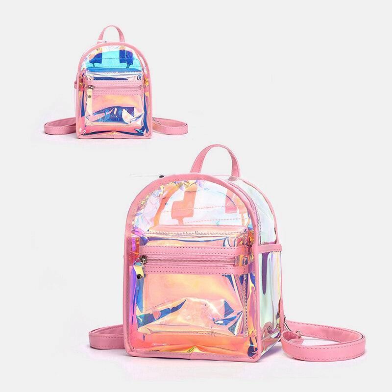 Femmes 2pcs Gelée Transparente Multi-porter Mini Sac À Dos Sac À Bandoulière Sac À Main