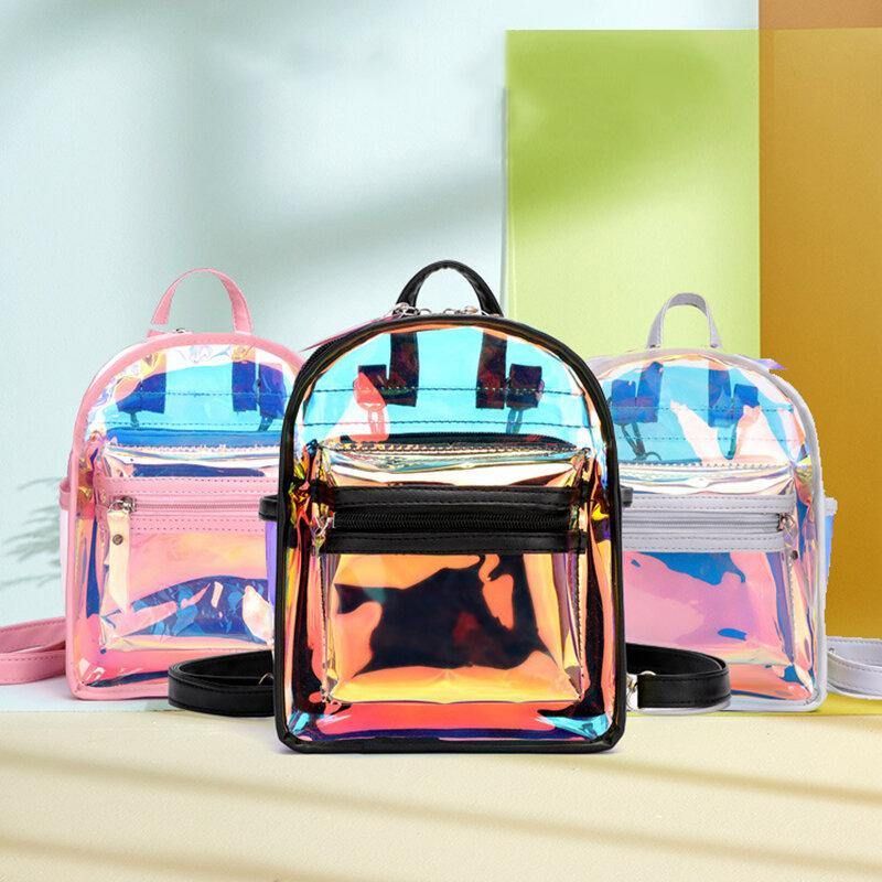 Femmes 2pcs Gelée Transparente Multi-porter Mini Sac À Dos Sac À Bandoulière Sac À Main