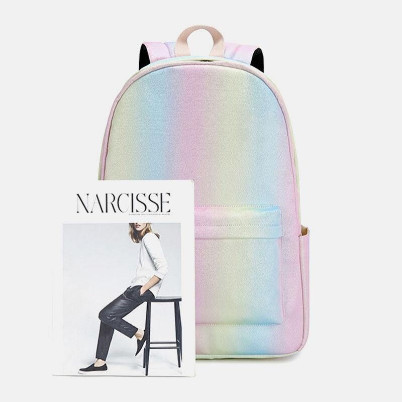 Femmes 3pcssuits Grande Capacité Étanche Dégradés De Couleurs Sac À Dos Cartable