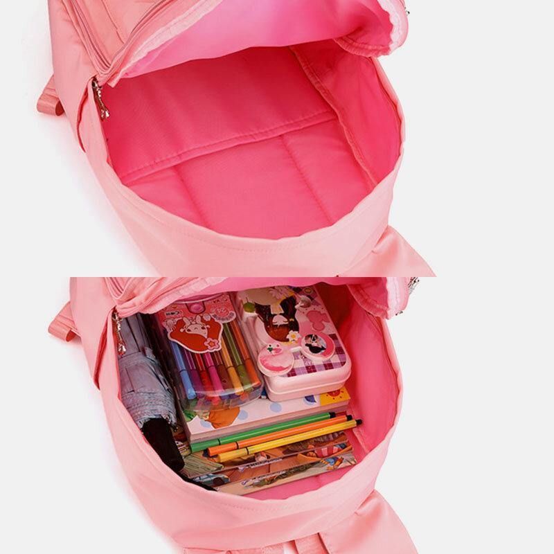 Femmes Étanche Grande Capacité Multi-fonction Oreilles De Lapin Mignon Sac À Dos Voyage Sac D'école