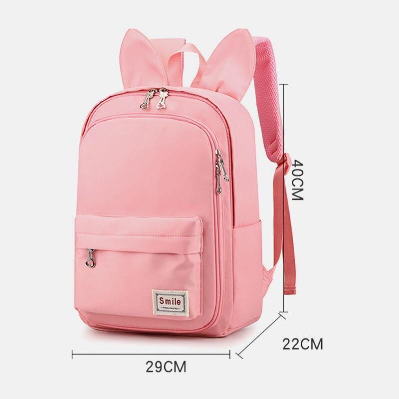 Femmes Étanche Grande Capacité Multi-fonction Oreilles De Lapin Mignon Sac À Dos Voyage Sac D'école