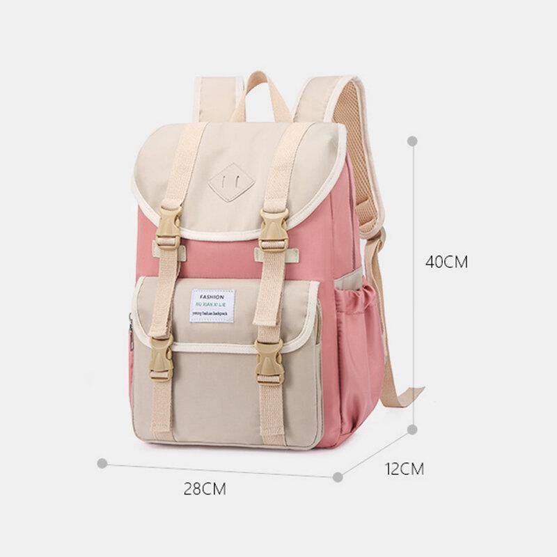 Femmes Grande Capacité Patchwork Anti-vol Imperméable Sacs De Voyage Sac À Dos