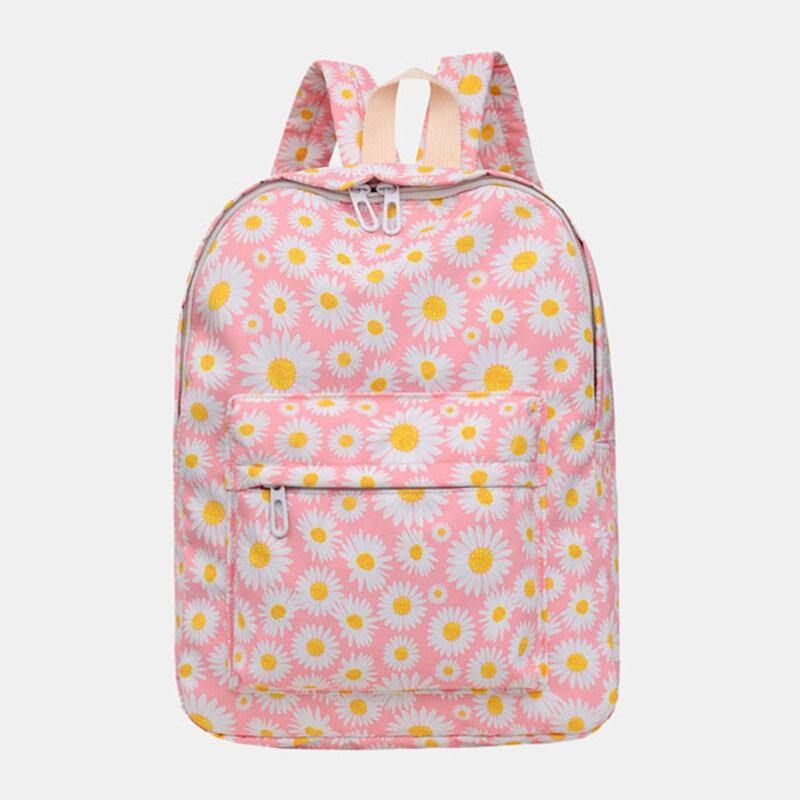 Femmes Nylon Daisy Casual Campus Sac À Dos Sac D'école