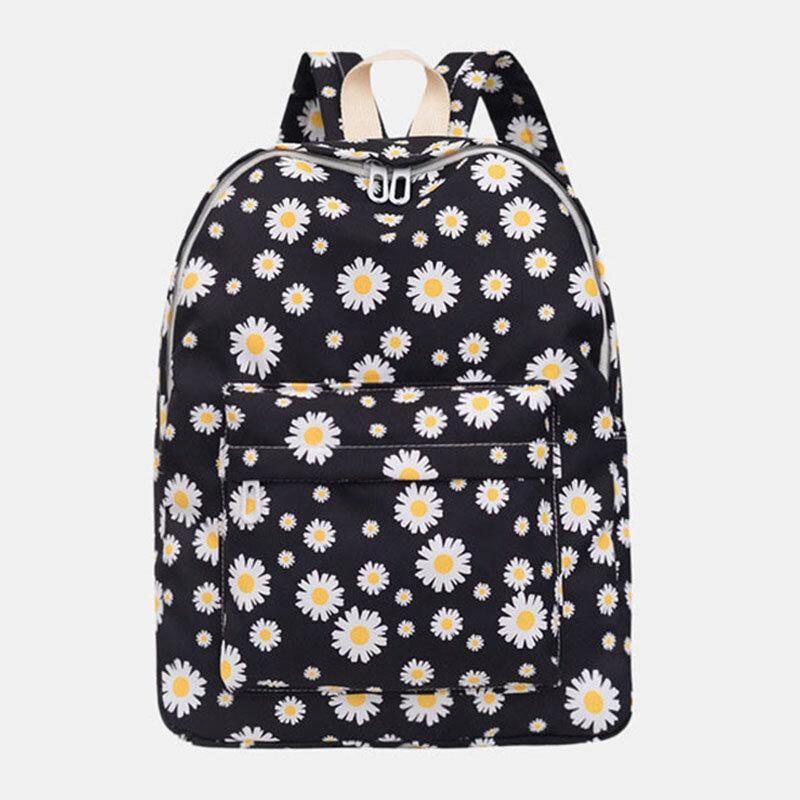 Femmes Nylon Daisy Casual Campus Sac À Dos Sac D'école